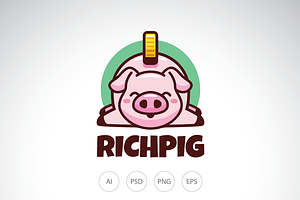 Rich Pig Logo Template