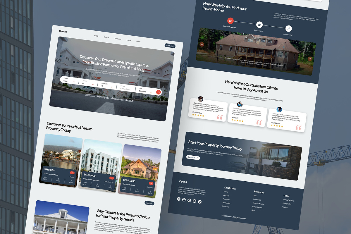Ciputra - Real Estate Website, a Landing Page Template by FIBRINOSÄ (Photo 3 of 6)