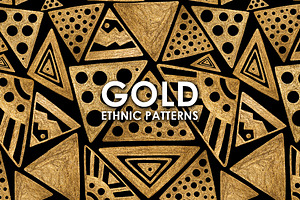 GOLD ETHNIC patterns. Hand painted.