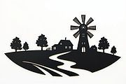Dutch Windmill Field Set, an Illustration by Designs_River (Thumbnail 3 of 10)