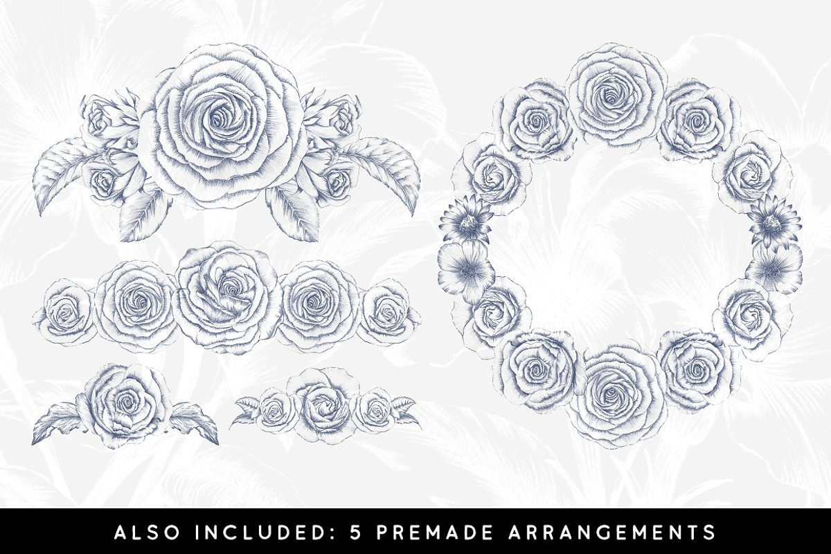 20 Floral Illustrations & More, a Decorative Illustration by AW Studios (Photo 4 of 6)