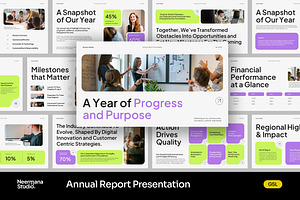 Purple Green Annual Report GSL, a Presentation Template by Neermana