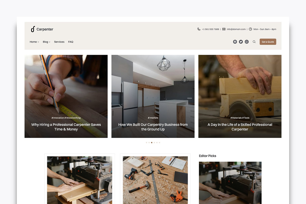 Carpenter Master - WP Block FSE Theme preview 2