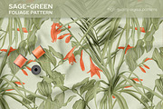 Sage-green foliage pattern, a Pattern Graphic by ANAKOTO (Thumbnail 1 of 13)