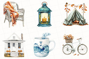 Watercolor Autumn Shore Clipart, an Illustration by OK Design (Thumbnail 5 of 5)