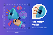 3D SEO & Marketing Icon, a 3D by Flat Icons (Thumbnail 4 of 8)