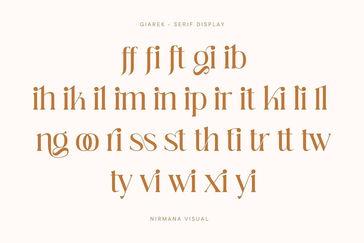 Giarek - Ligature Serif Font, a Serif Font by Nirmana Visual (Photo 5 of 13)