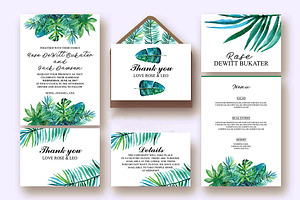 Watercolor tropical invitation