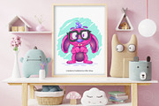 Shy cartoon monster. Tshirt, PNG., an Animal Illustration by KENO Mascots (Thumbnail 3 of 4)
