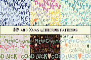 New Year and Xmas lettering patterns, a Pattern Graphic by Marina Zabrodina (Thumbnail 1 of 3)