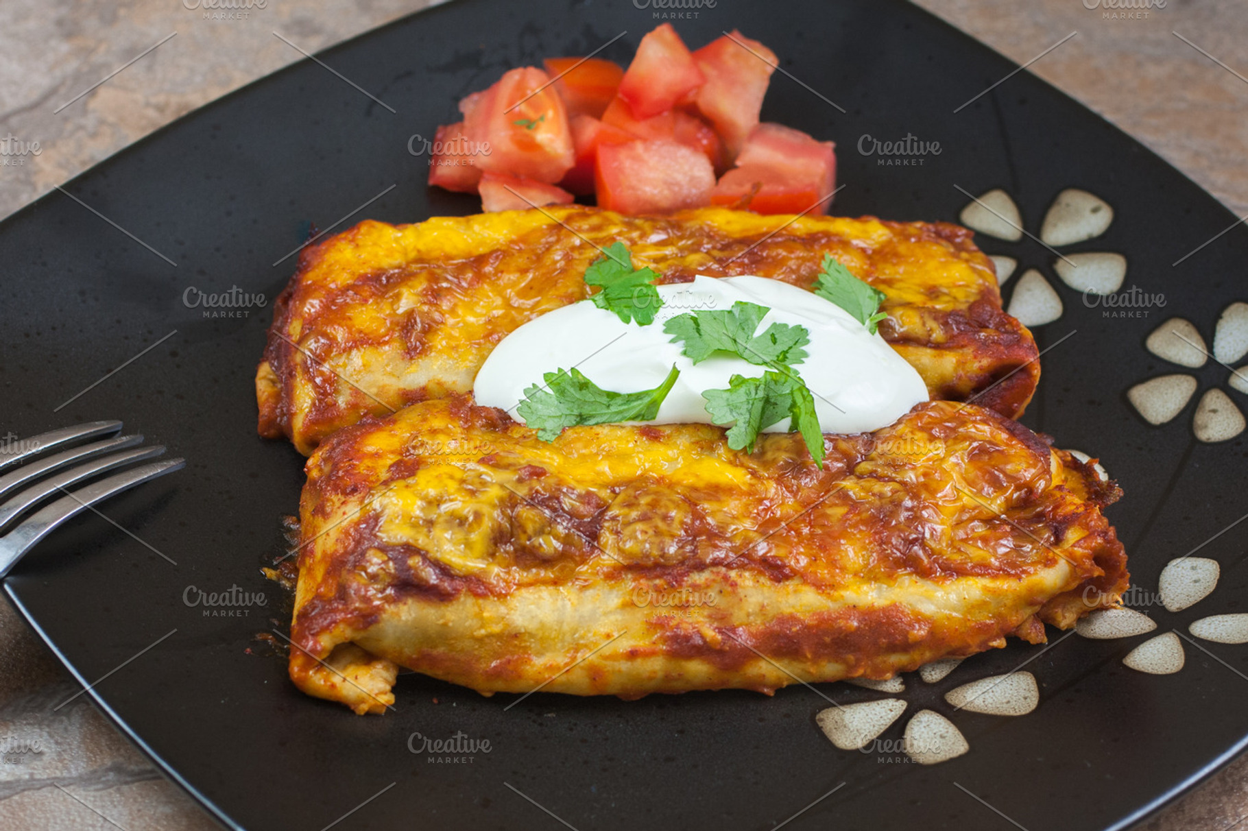 Enchiladas With Tomatoes And Sour Cr