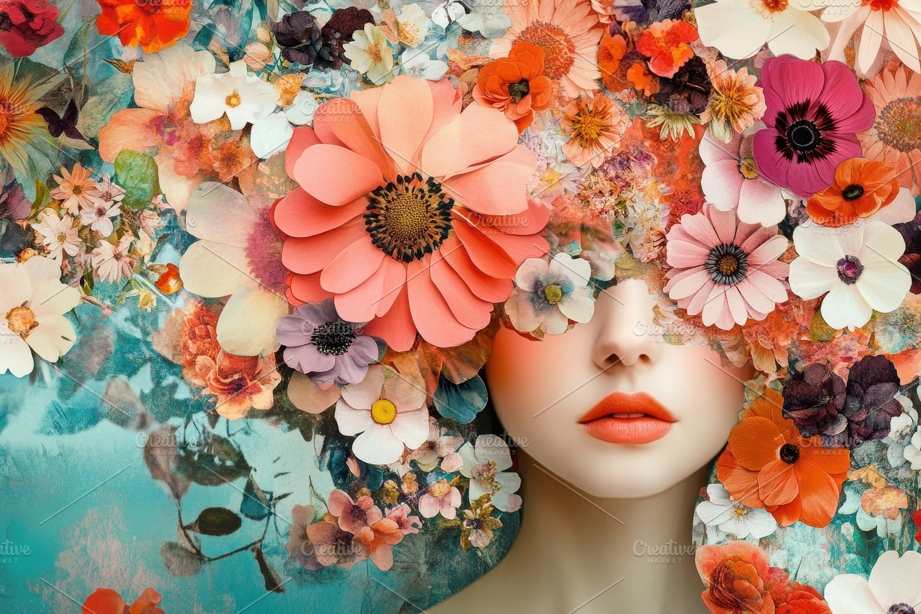 Abstract paper collage of a woman, a Photo by Pavel_design
