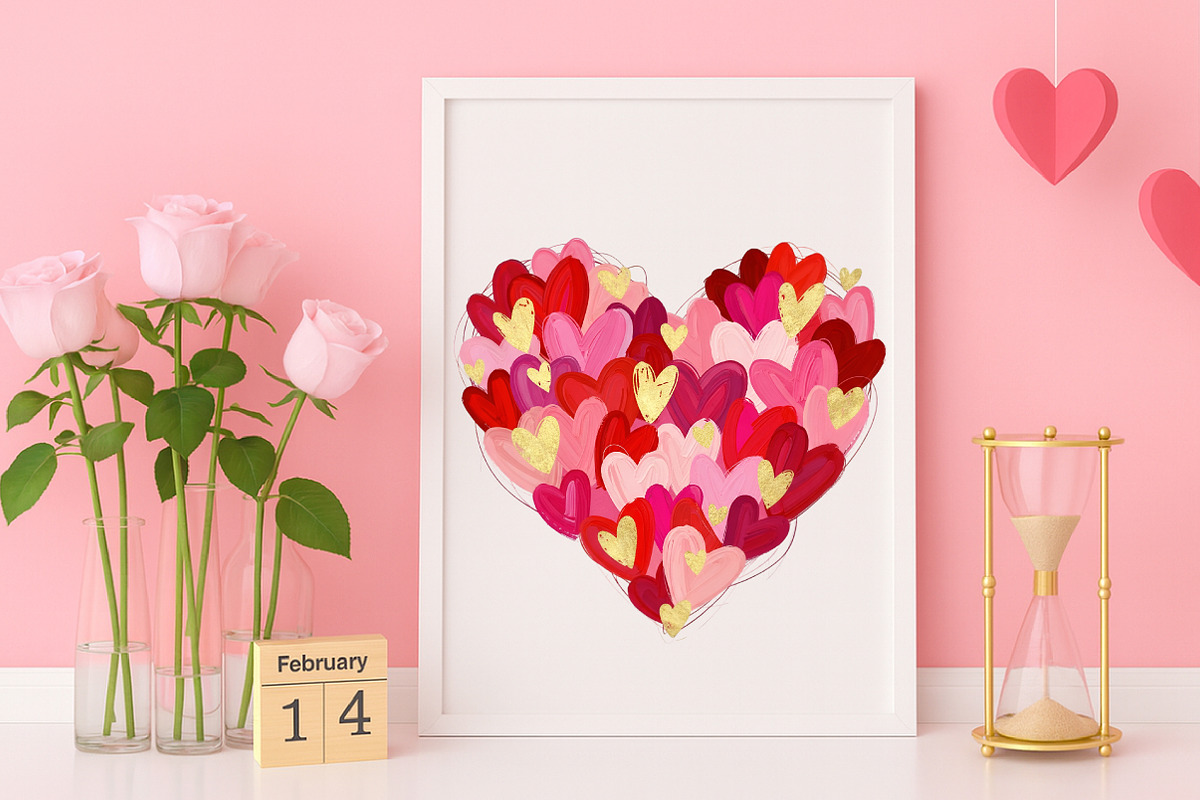 Valentine Day Heart Brushstroke PNG, an Illustration by Canvas Craft (Photo 5 of 6)