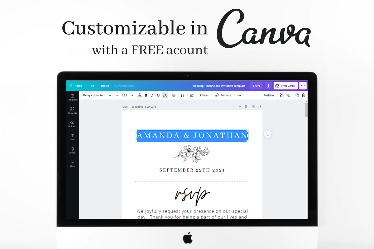Minimal Wedding Invite Set, a Flyer Template by Minva Themes (Photo 5 of 5)