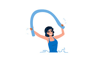 Woman doing aqua aerobics with pool, a Sport Illustration by pikepicture