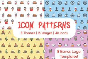 Icon patterns bundle/8 Themes/50%off