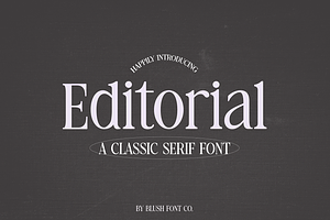 EDITORIAL A Classic Serif Font