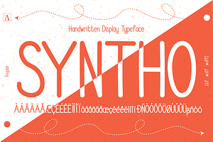 Syntho Display Handwritten Font, a Handwritten Font by Arubi Art