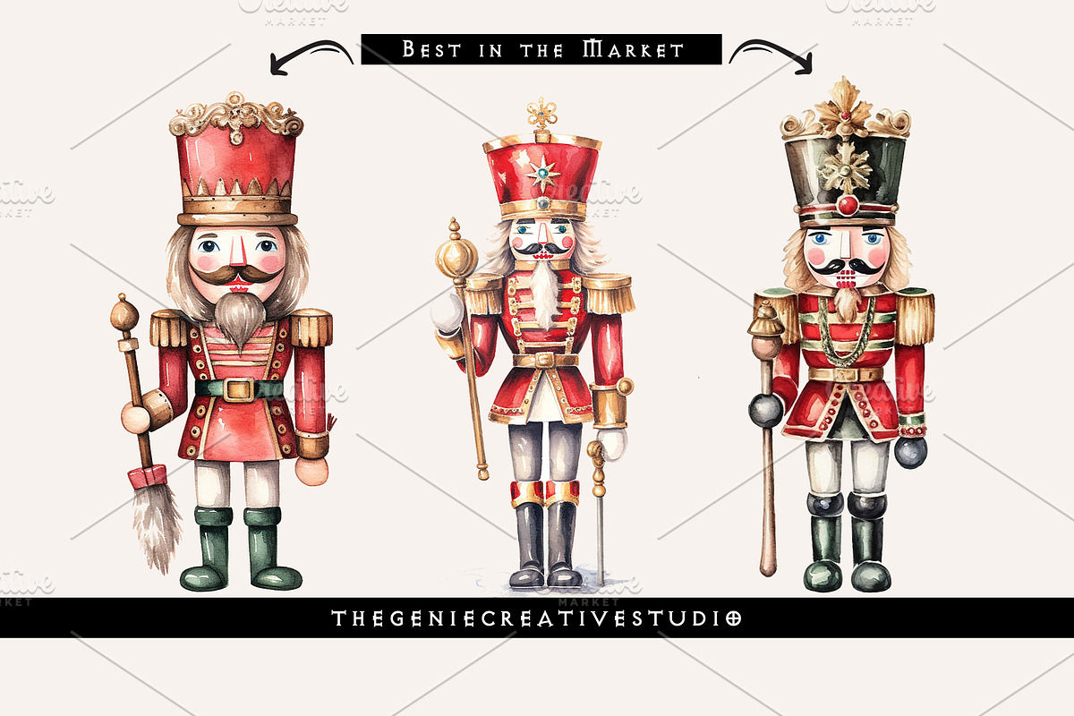 Christmas Nutcracker PNG Clipart, a Decorative Illustration by Geniecreativestudio (Photo 5 of 9)