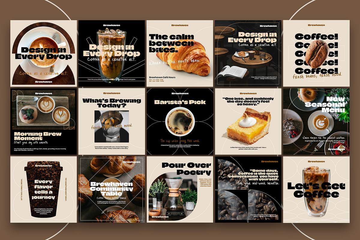 Coffee House Instagram Template Kit, a Social Media Template by Nenjo Studio (Photo 5 of 5)