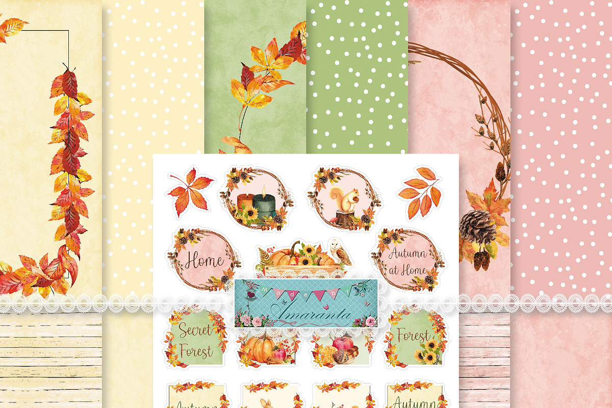 Autumn Life No-Ai Woodland Scrap Kit, a Pattern Graphic by MadeByAmaranta (Photo 6 of 10)