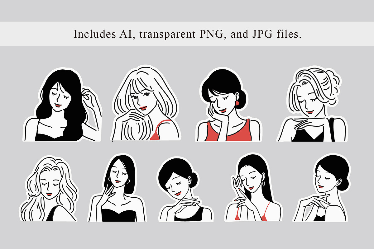 Modern Women Beauty Line Art, a Person Illustration by NOMO DESIGN (Photo 2 of 2)