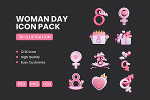 Women's Day 3D Icon Pack