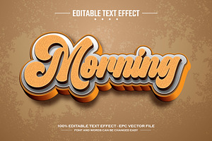 Morning 3D Editable Text Effect