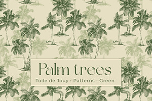 Green Palm Patterns Tropical Forest, a Decorative Illustration by Jeanna Draw