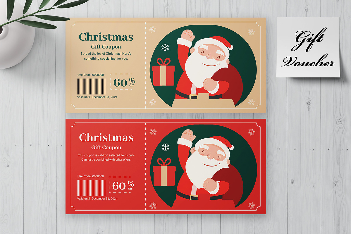 Christmas Gift Coupon, a Stationery Template by MightyDesign (Photo 1 of 6)