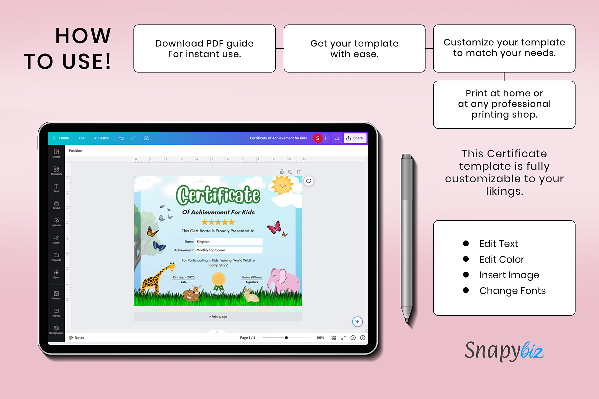 Customizable Child Certificate, a Templates & Theme by Snapybiz (Photo 8 of 8)