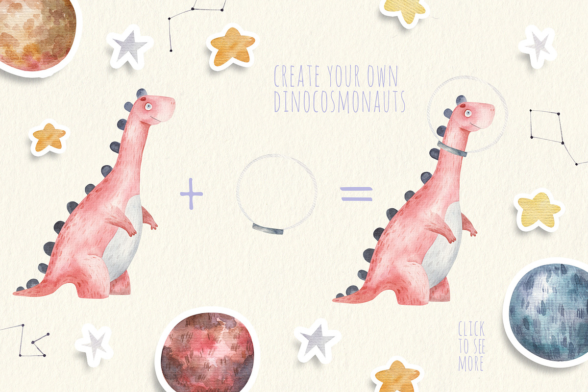 DINOSAUR childish watercolor, an Illustration by the_myro (Photo 4 of 8)