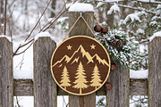 Mountain Scene Sign SVG, Layered, an Object Graphic by Libby Wishes (Thumbnail 2 of 4)