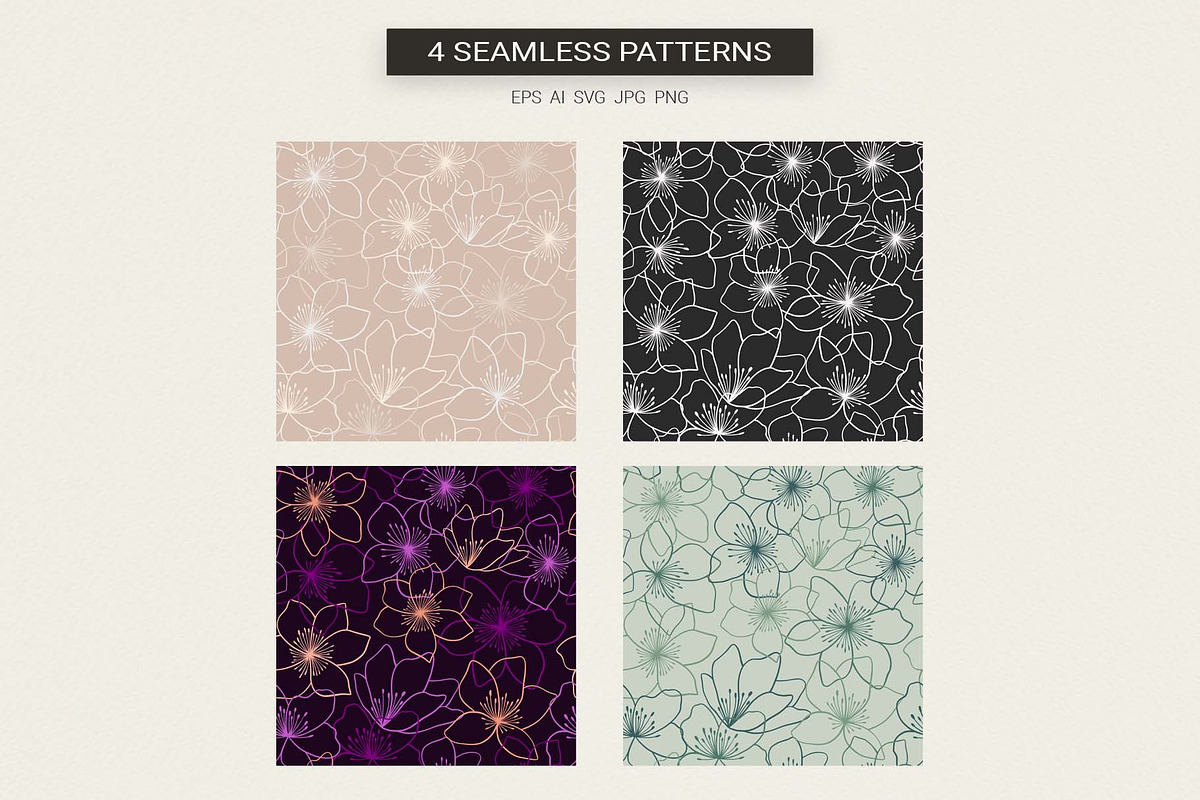 Elegant Floral Line Seamless Pattern, a Pattern Graphic by Irina Ostapenko (Photo 2 of 6)