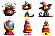 Whimsical Halloween Clipart, an Illustration by Libby Wishes (Thumbnail 3 of 7)