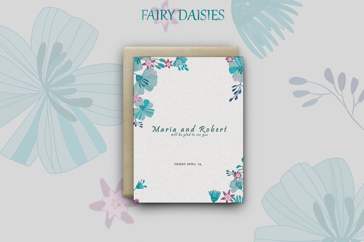 floral collection Fairy daisies, set, an Illustration by EshaStudio (Photo 3 of 6)