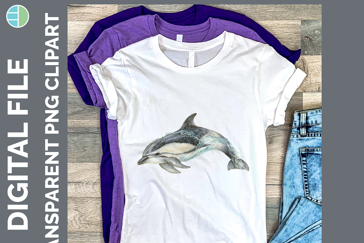 Dolphin Illustration Bundle, 22 PNG, an Animal Illustration by Enliven Designs (Photo 6 of 8)