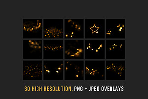 30 Christmas Bokeh Overlay PNG