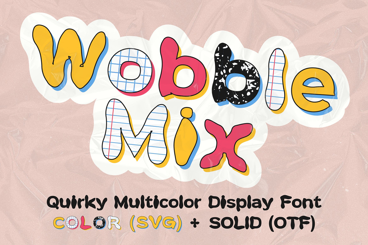 Wobble Mix - Quirky Color Font, a Handwritten Font by Anastasiia VNSK (Photo 1 of 12)