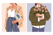 Women with flower bouquets cards set, a Person Illustration by Good Studio (Thumbnail 6 of 6)