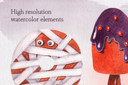 Watercolor Halloween clipart, a Seasonal Illustration by AnastasiaWatercolor (Thumbnail 5 of 5)