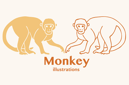 Hand drawn monkey illustration