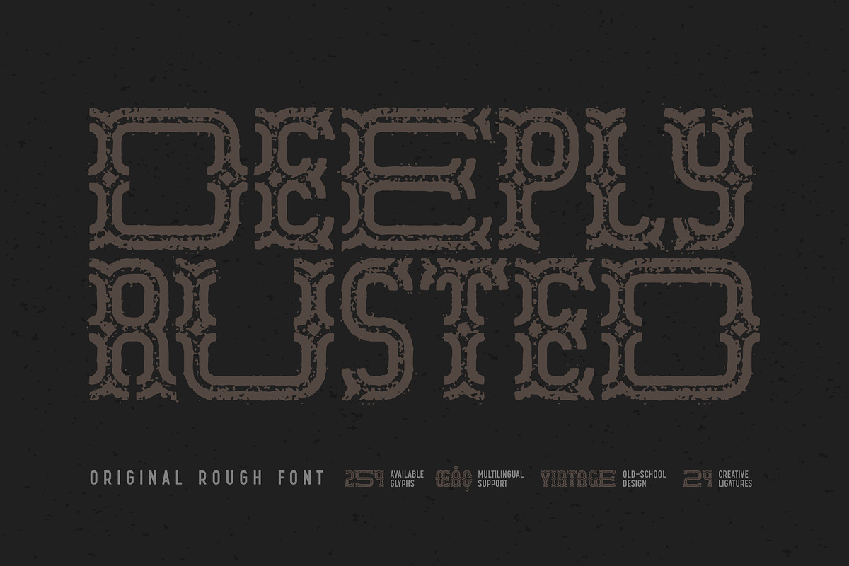 Deeply Rusted Font, a Slab Serif Font by Gleb Guralnyk (Photo 1 of 6)