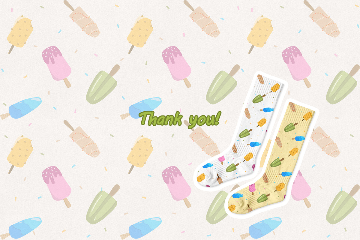 Cute colorful set with ice cream, a Pattern Graphic by Vaniuta_Art (Photo 6 of 6)