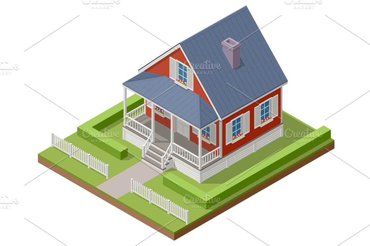 Isometric illustration of a red, an Object Illustration by Golden Sikorka