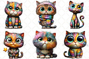 Quirky Cats Clipart Bundle, an Illustration by Black Bird Studio (Thumbnail 2 of 6)