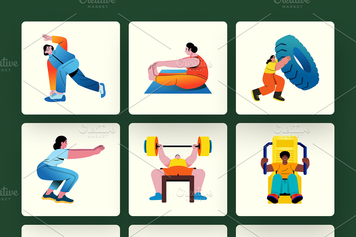 Fitness and Health Illustration Art, a Healthcare Illustration by Brickclay (Photo 7 of 9)