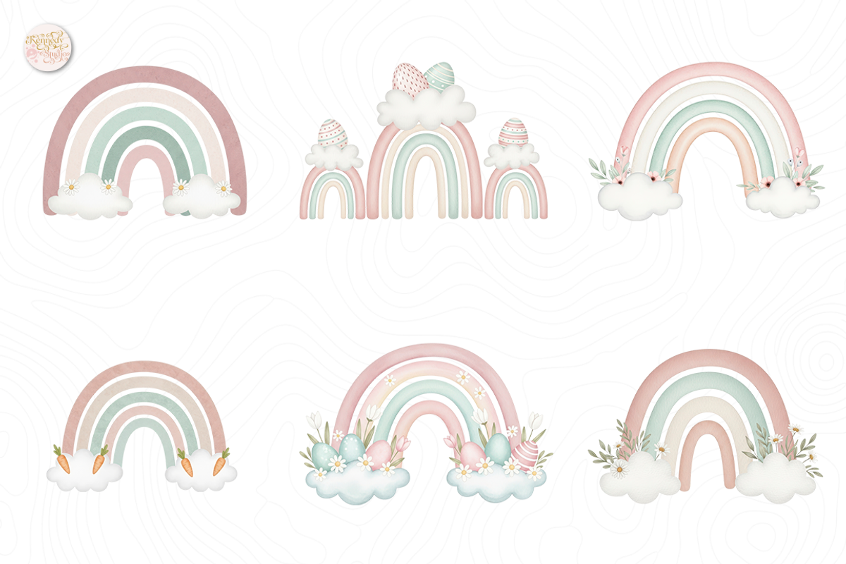 Boho Easter Rainbow PNG Clipart, an Object Illustration by KennedyStudio (Photo 3 of 5)