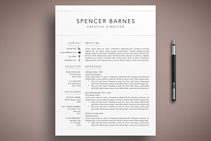 Modern Resume CV Template Word Pages
