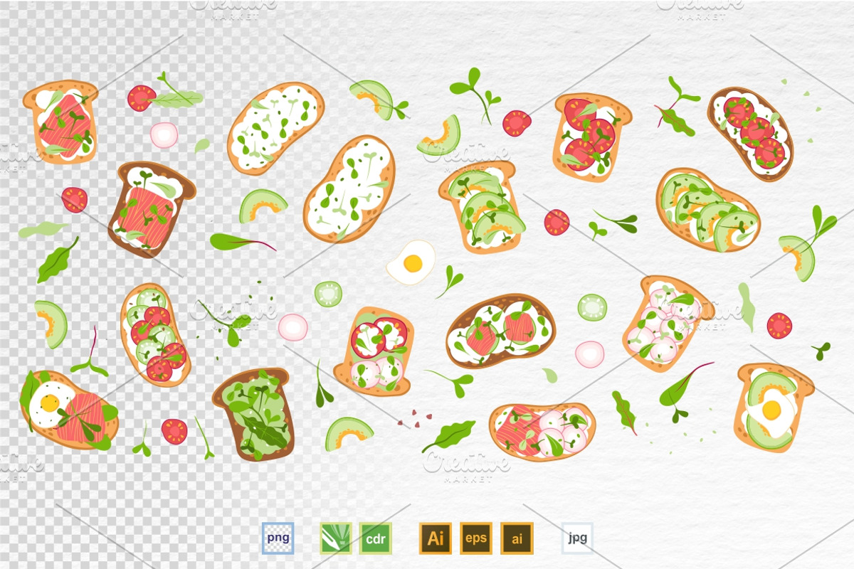 Microgreens Vector Set 1, a Food Illustration by ElenaKovalyova (Photo 10 of 21)